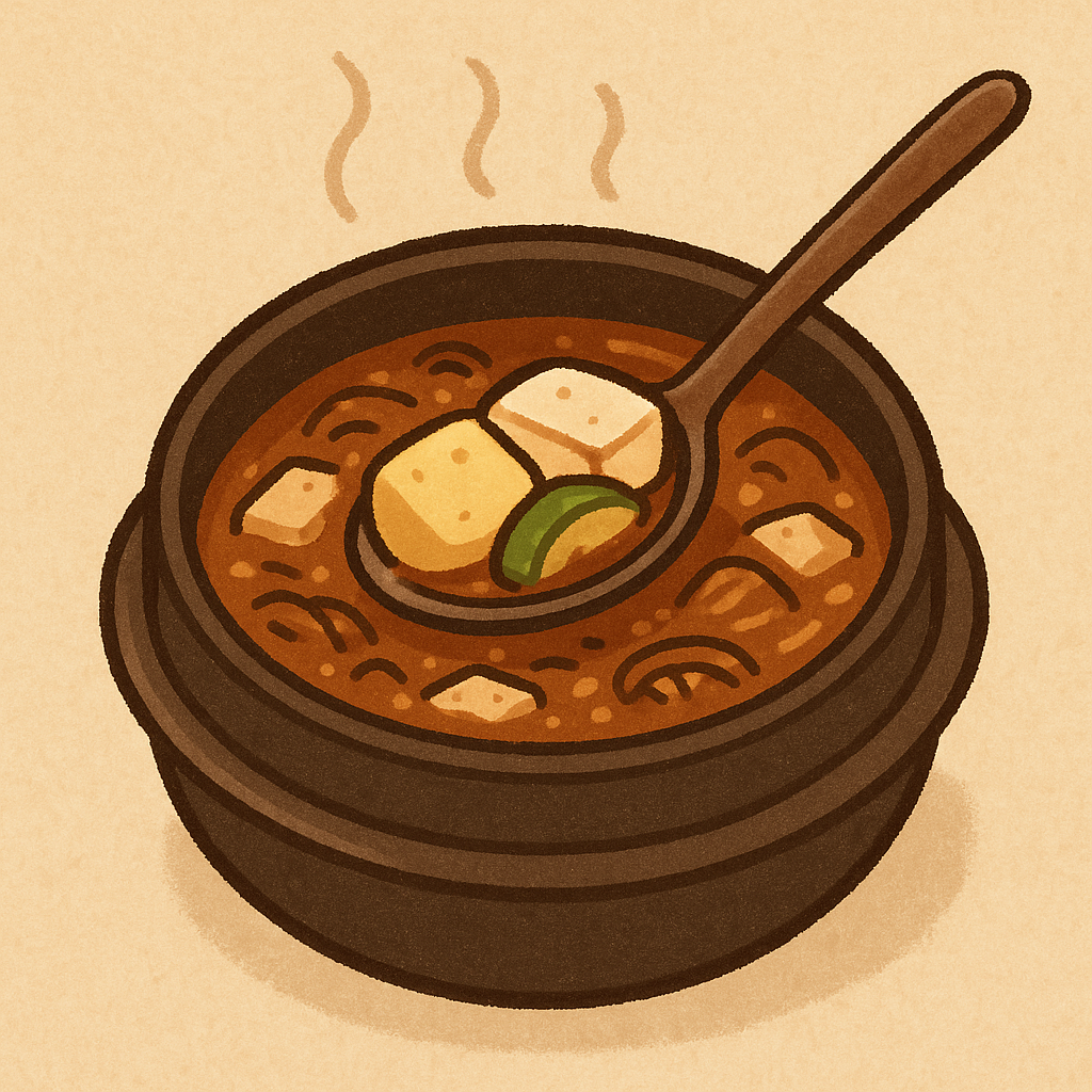 구수한 집된장으로 끓인 된장찌개